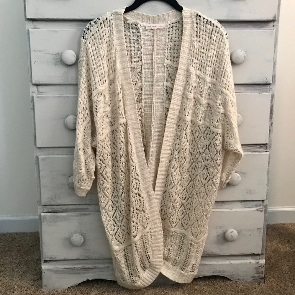 Cream colored knit cardigan